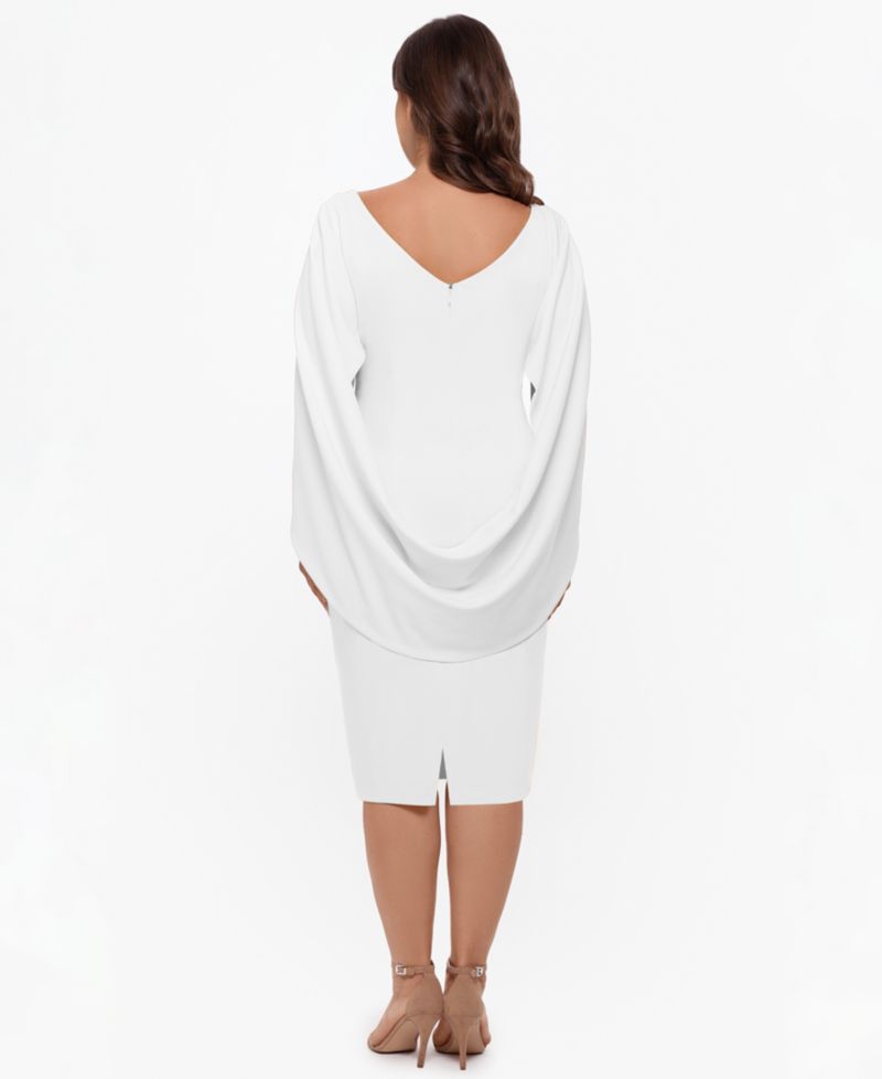 Plus Size Ruched Cape Dress
