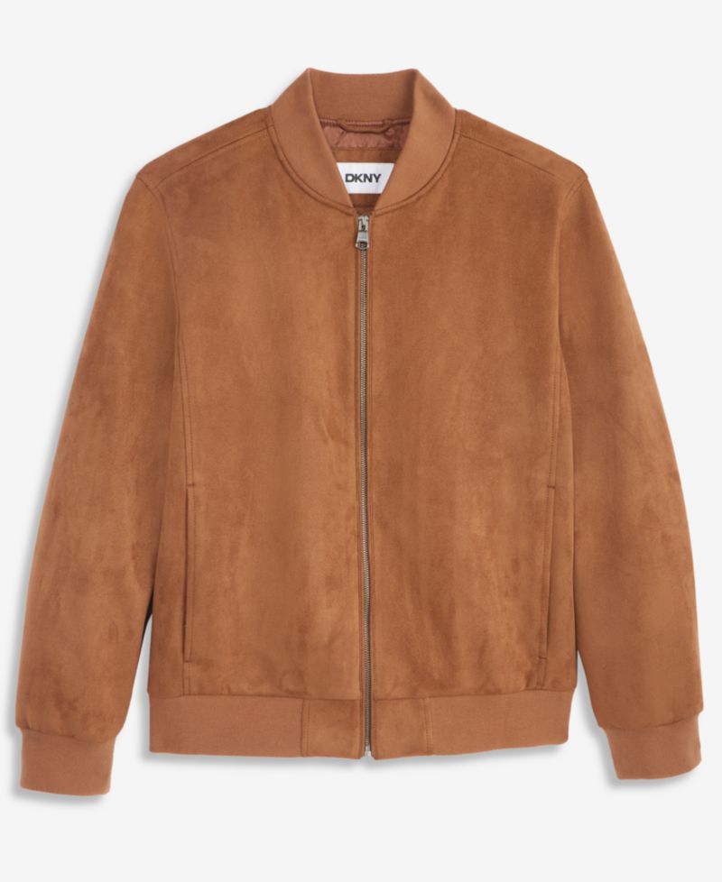 Men's Faux-Suede Bomber Jacket
