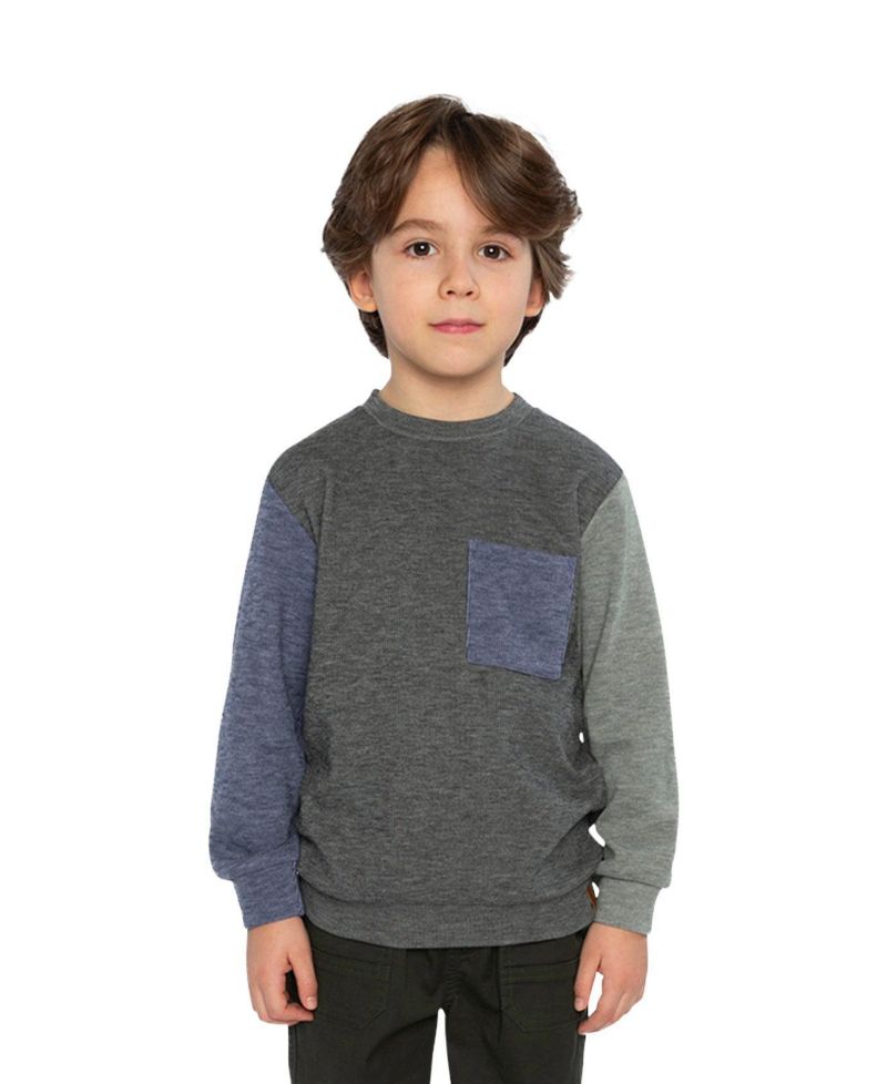 Little and Big Boy 6-12 Color block Brushed Jersey Top