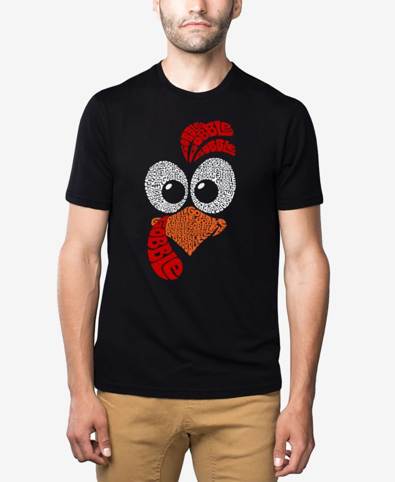 Men's Cotton/Poly Blend Word Art T-Shirt - Turkey Face