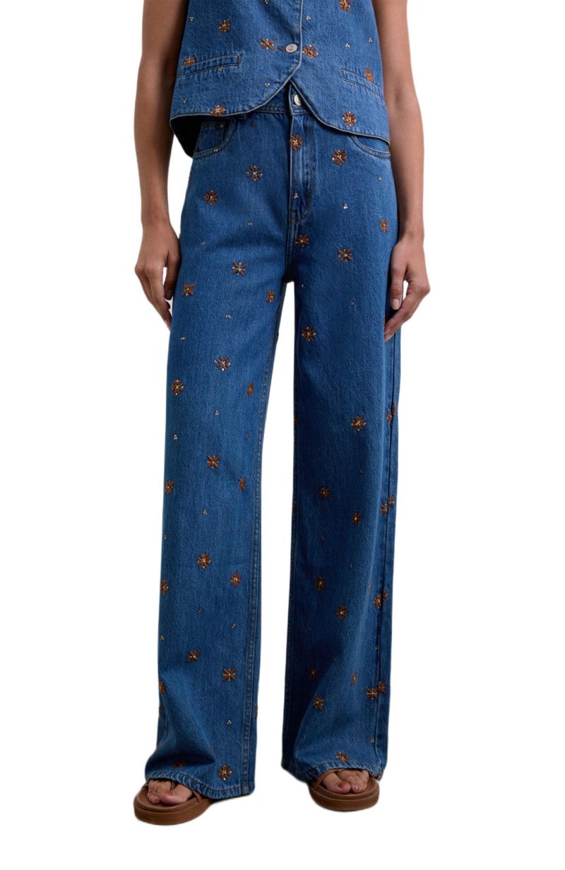 Women's Embflower Denim Pant