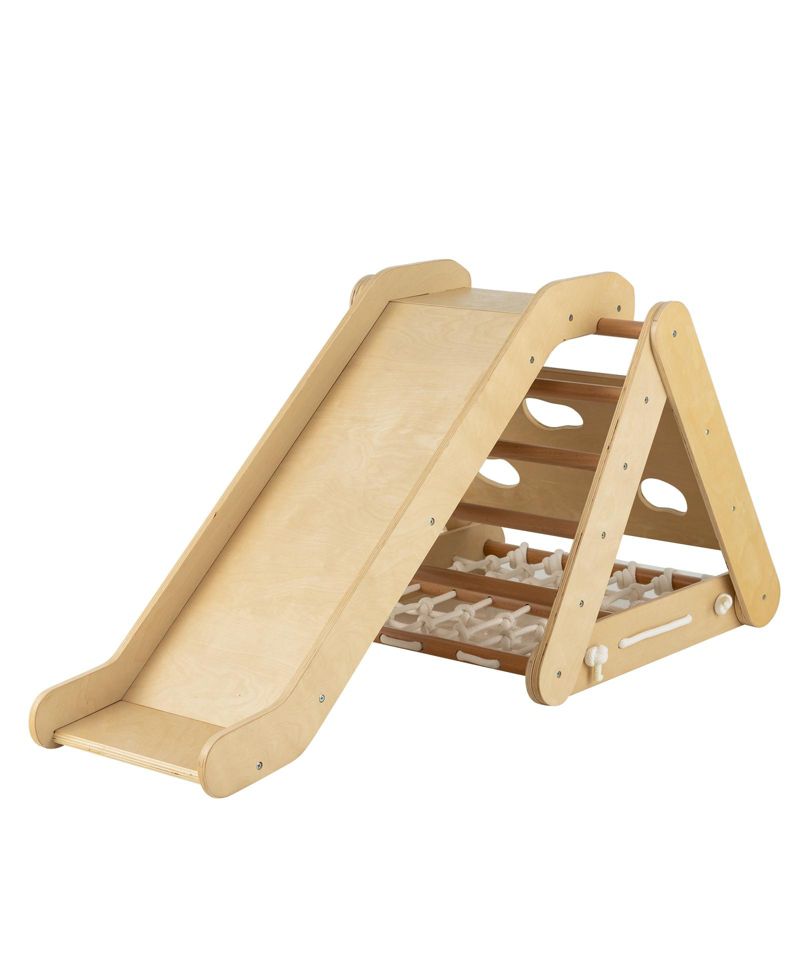3-Side Triangle Climber with Sliding Board and Climbing Net