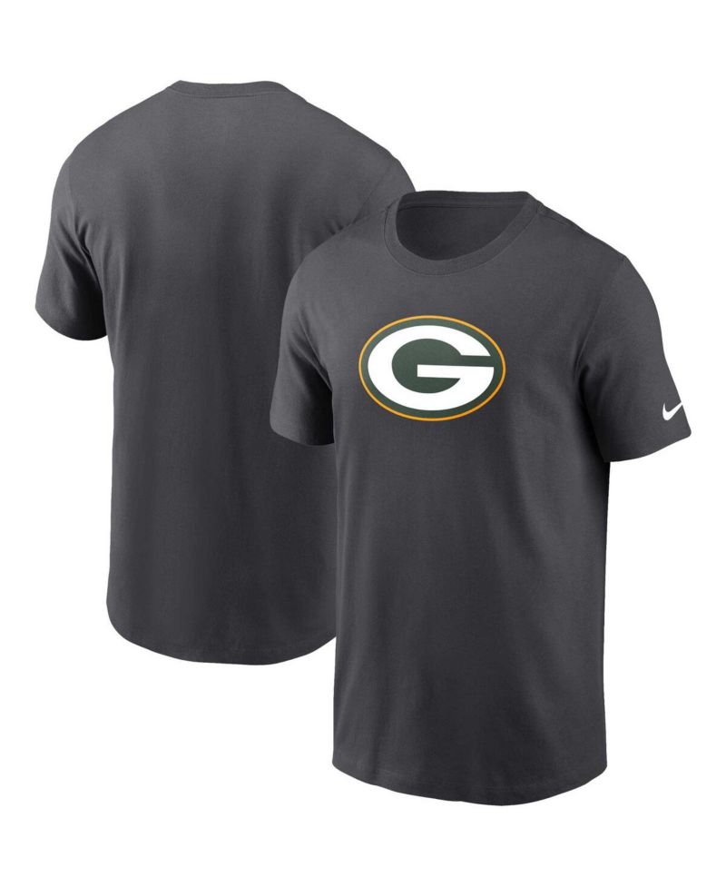 Men's Anthracite Green Bay Packers Logo Essential T-Shirt