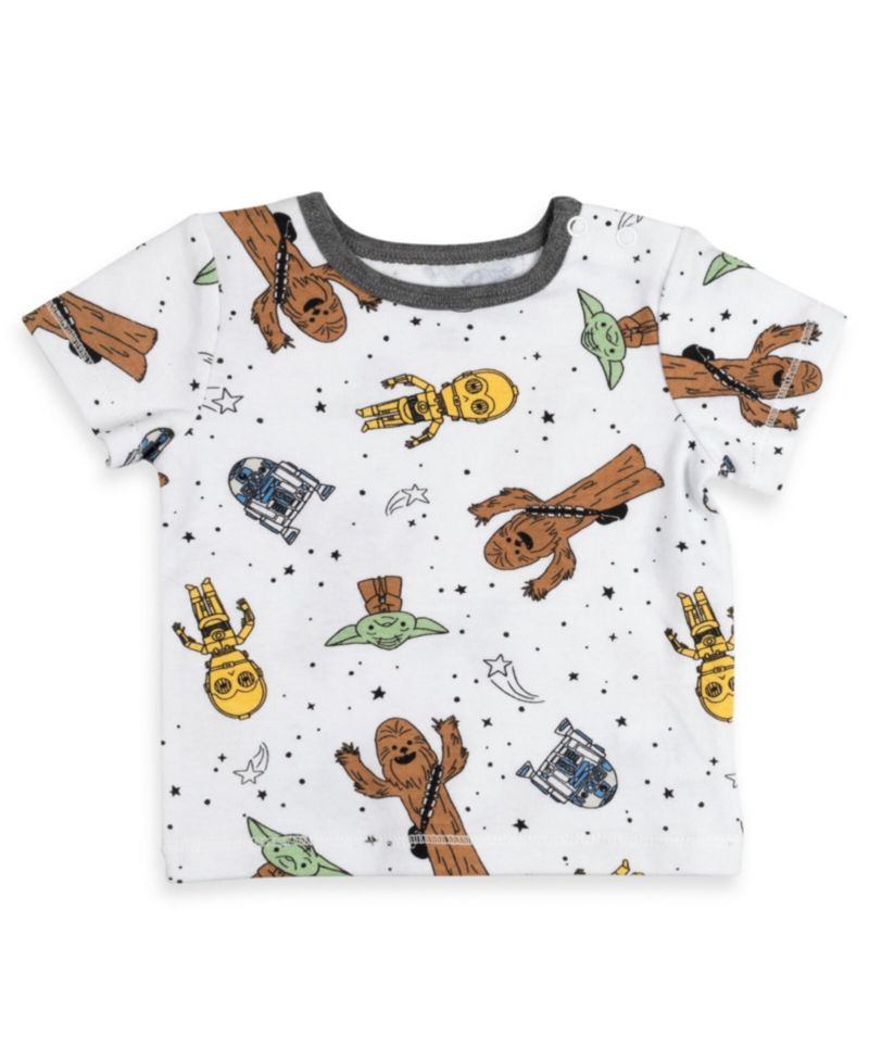 Star Wars Baby Boys ( new born to 24 M ) Shortall T-Shirt and Bucket Hat Set