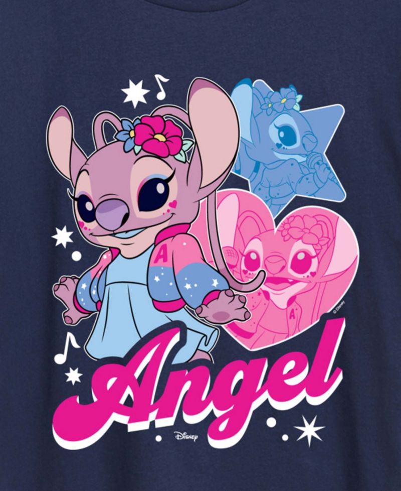 Plus Size Lilo Stitch Angel Popstar Short-Sleeve Graphic T-Shirt