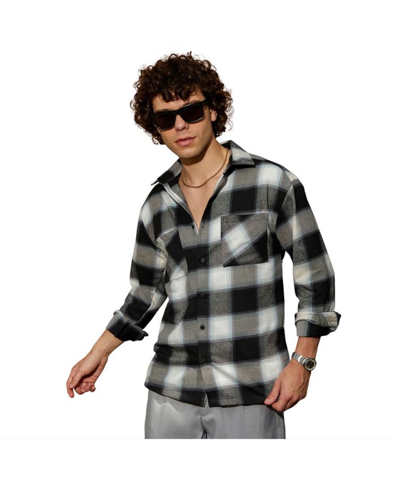 Men's Onyx Black Tartan Utility Shacket