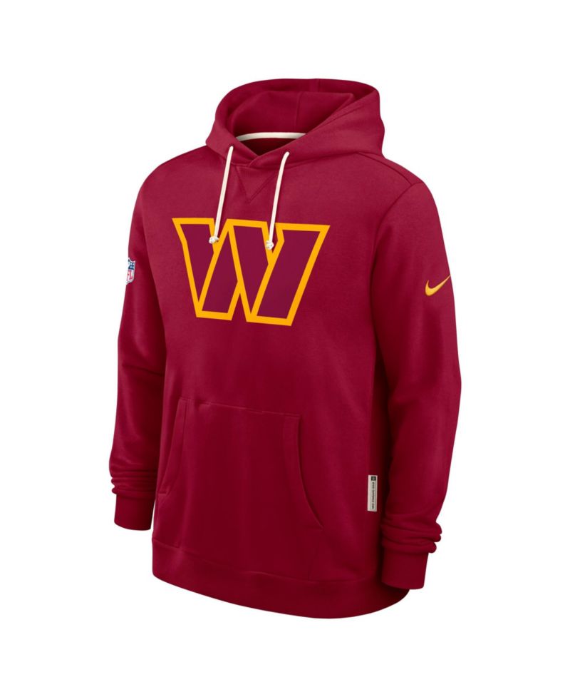 Men's Burgundy Washington Commanders Sideline Initial Home Performance Pullover Hoodie
