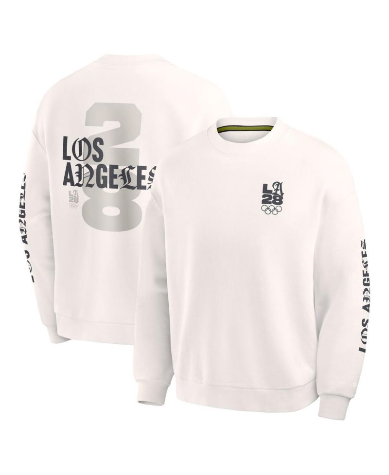 Men's Cream LA28 Summer Olympics Oversized Type Play Multi Sweatshirt