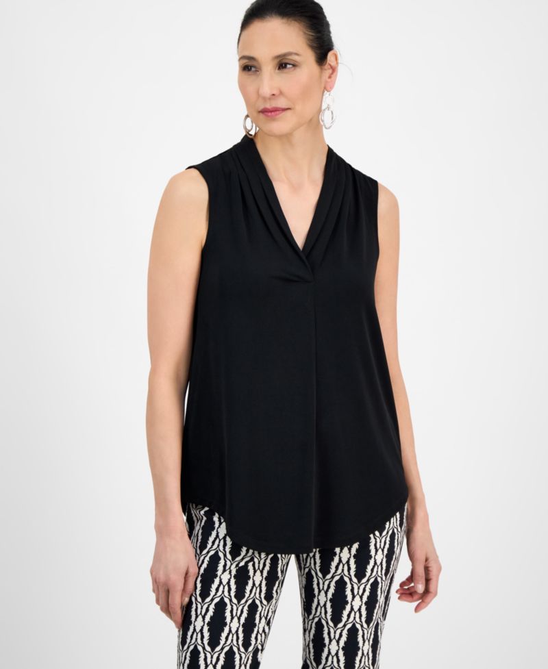 Petite Sleeveless V-Neck Top