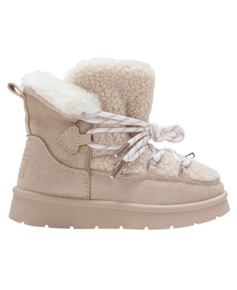 Girl's Faux Shearling Lace Up Winter Boots