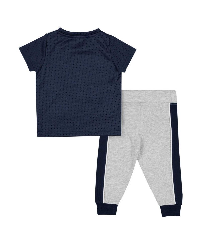 Baby Boys and Girls Navy, Heather Gray Penn State Nittany Lions Ka-Boot-It Jersey and Pants Set