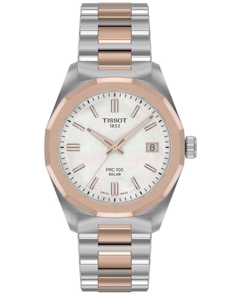 Women's Swiss PRC 100 Solar Two-Tone Stainless Steel Bracelet Watch 34mm