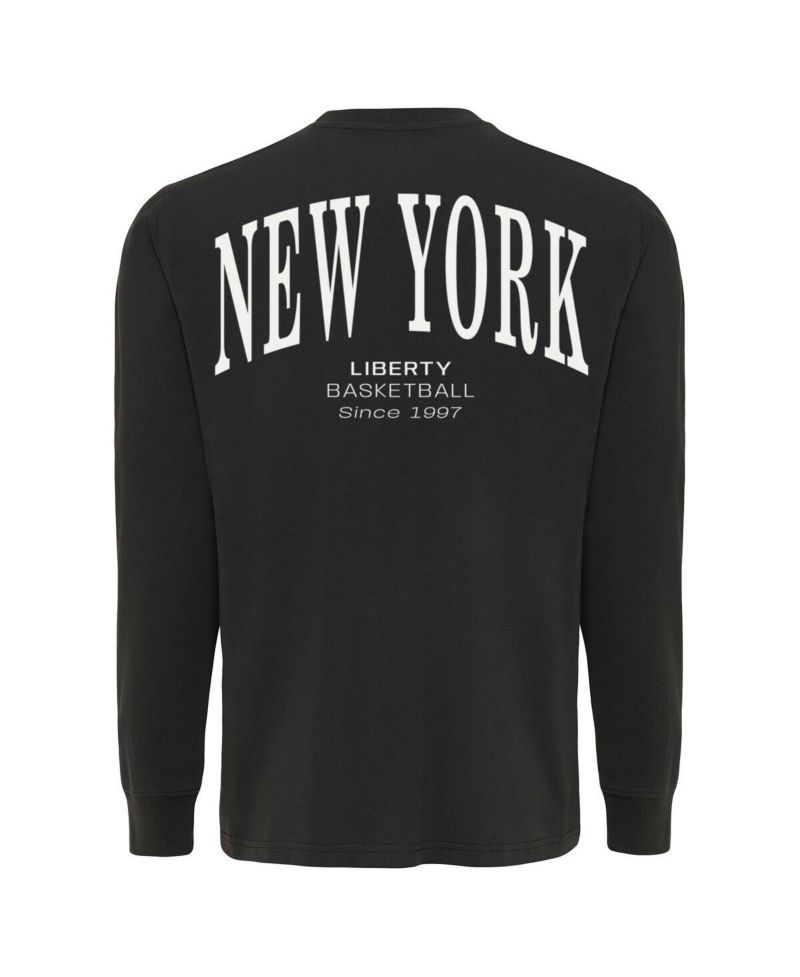 Men's and Women's Anthracite New York Liberty Athletic Club Collection Sherwood Relaxed Fit Premium Long-Sleeve T-Shirt