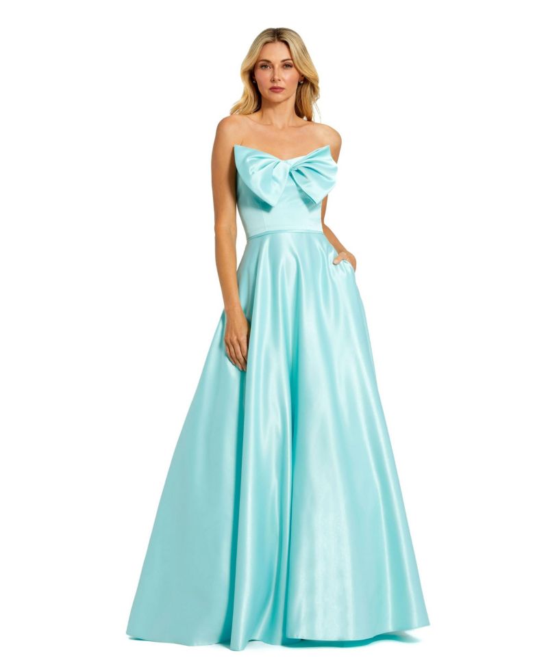 Women's Strapless A-Line Bow Ballgown
