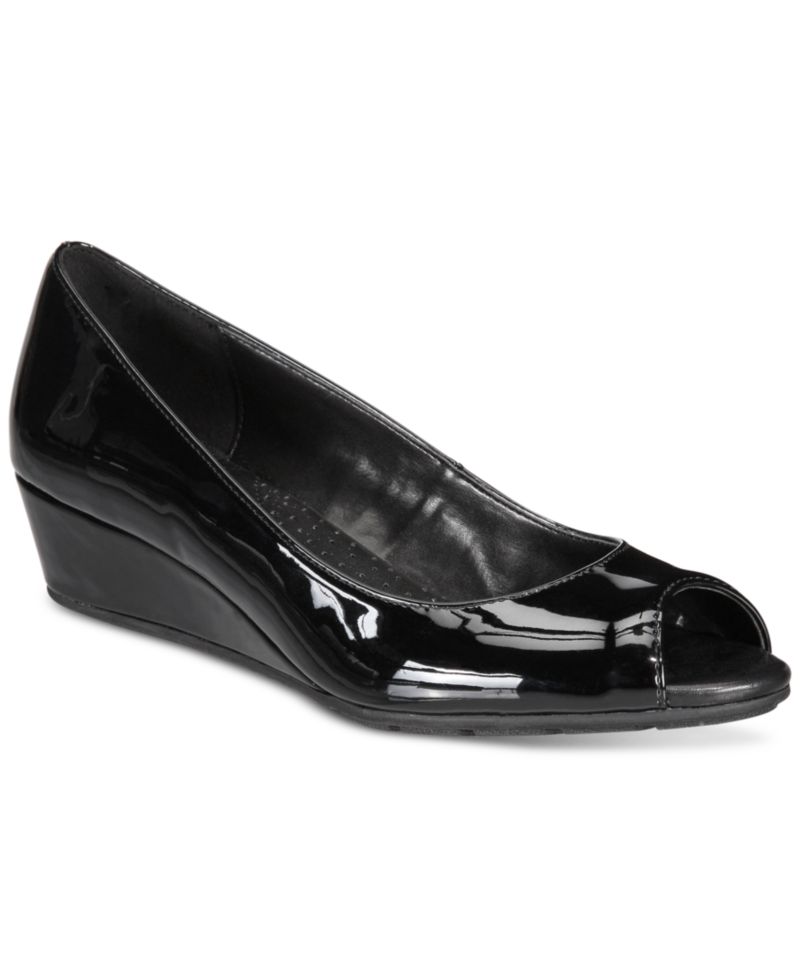 Women's Candra Low Wedge Peep Toe Dress Pumps