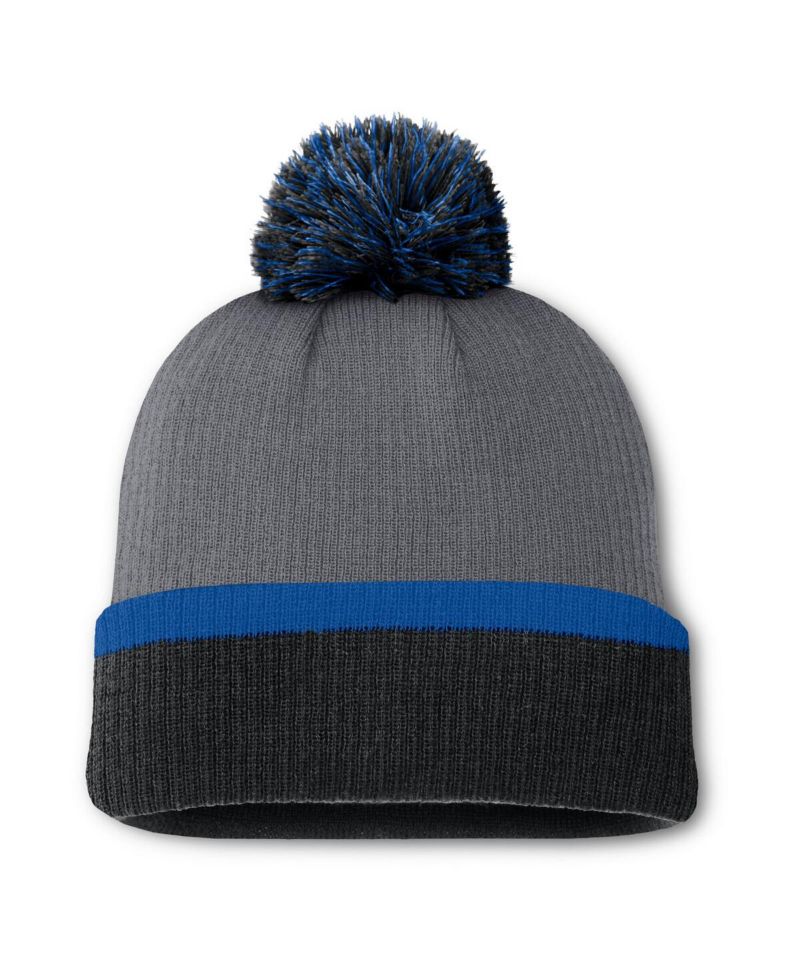 Women's Charcoal New York Rangers Cuffed with Pom Knit Hat