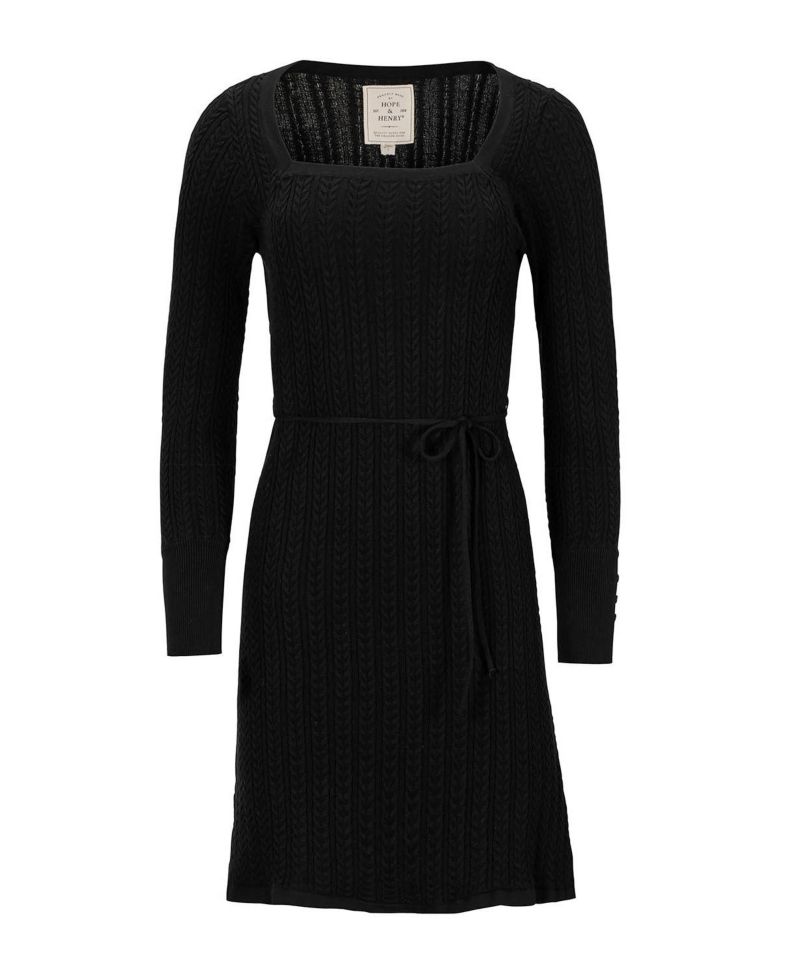 Women's Hope and Henry Organic Square Neck Cable Sweater Dress