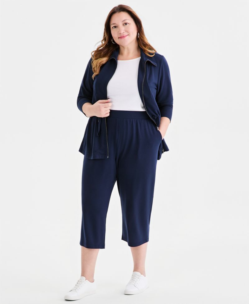 Plus Size LuxLounge French Terry Capri Pants