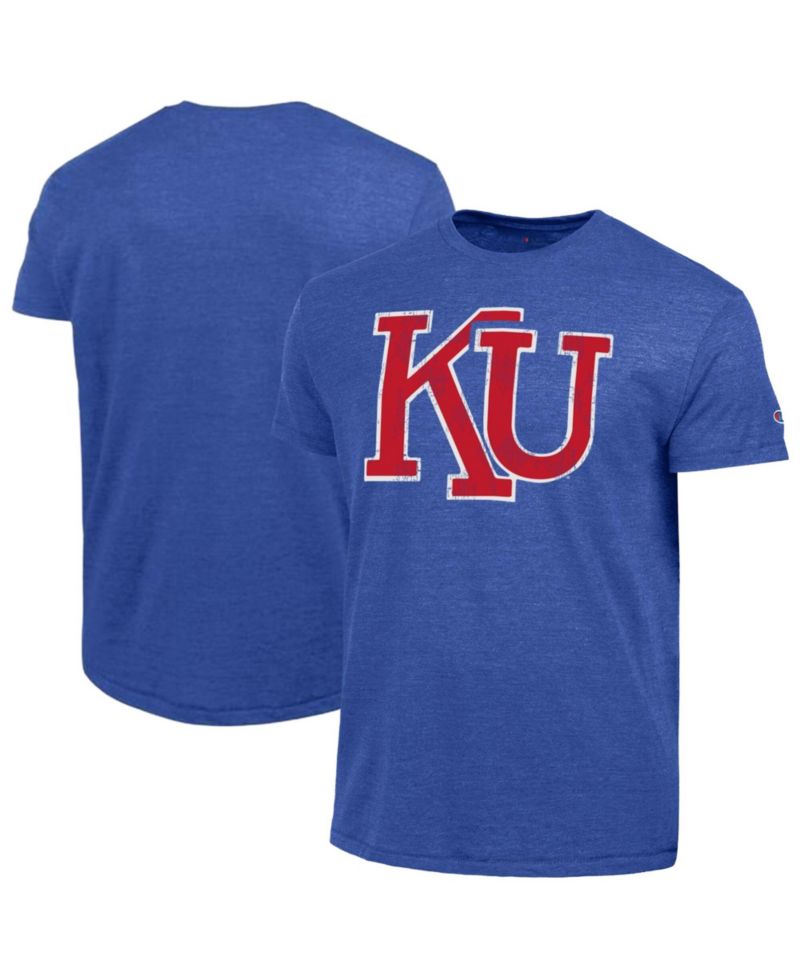 Men's Royal Kansas Jayhawks Triumph Tri-Blend T-Shirt