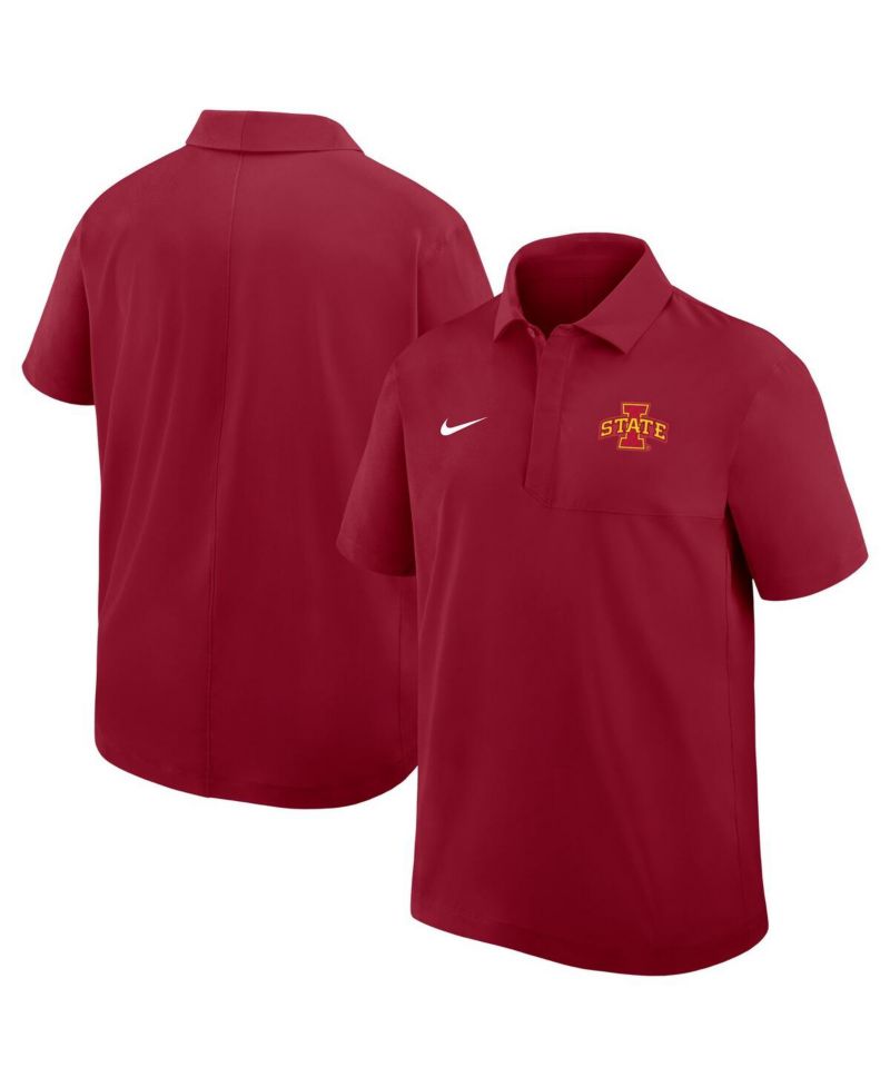Men's Cardinal Iowa State Cyclones Woven Polo Shirt