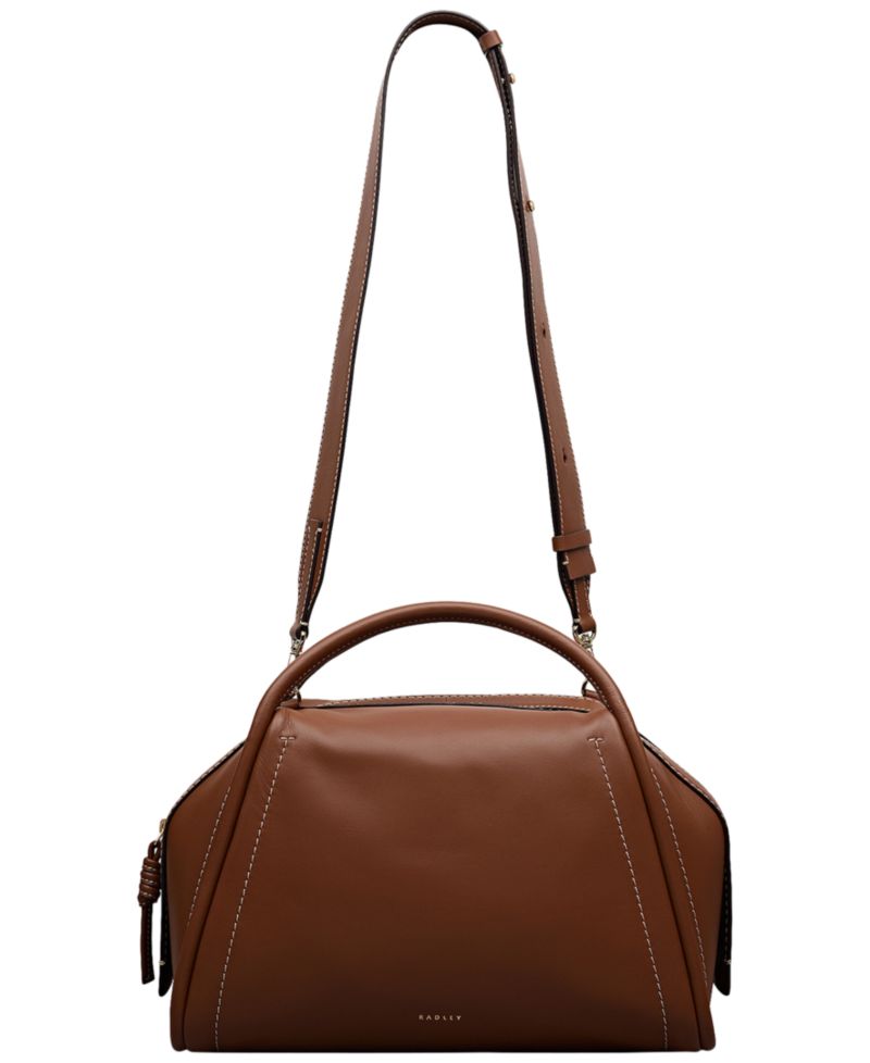 Golborne Medium Leather Ziptop Satchel Bag