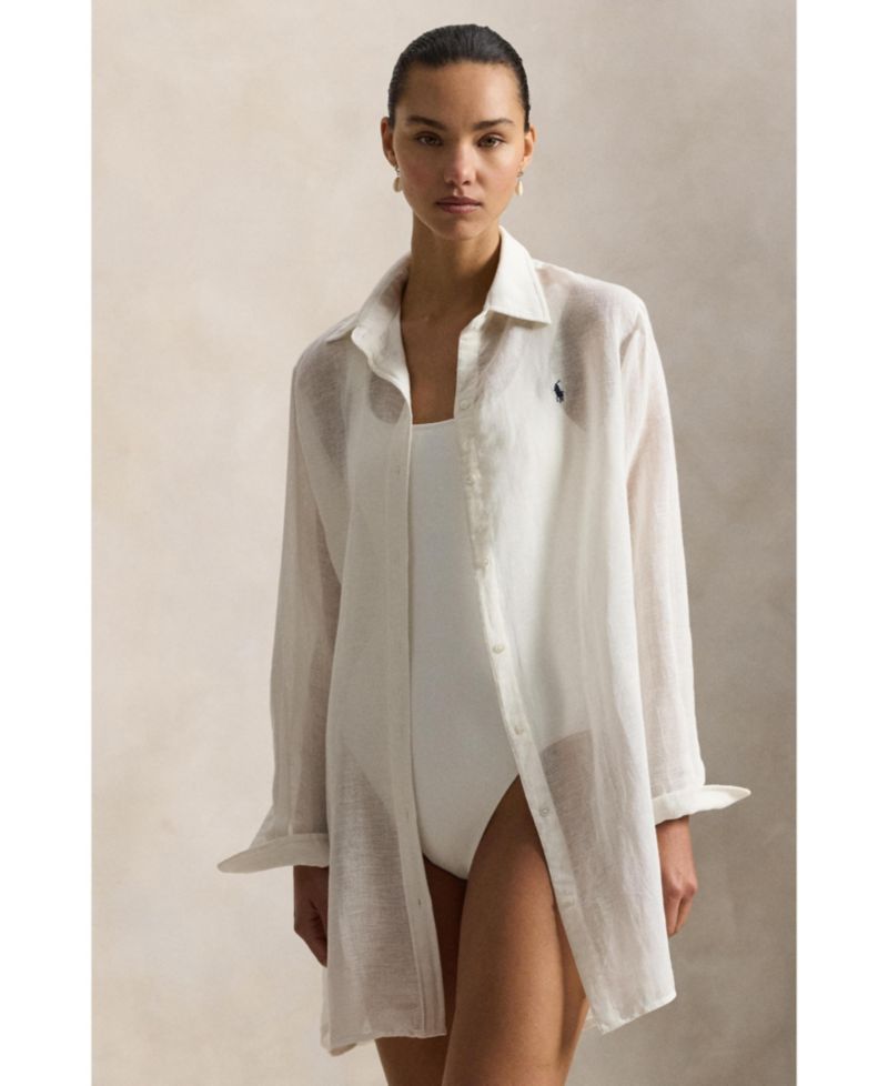 Women's Boyfriend Shirt Swimsuit Cover Up