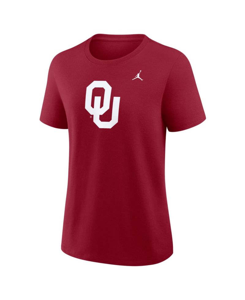 Women's Crimson Oklahoma Sooners Primary Logo T-Shirt