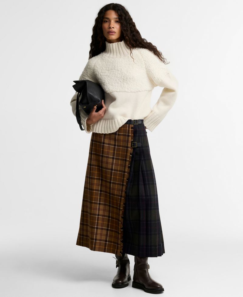 Women's Rothley Knit Wool/Acrylic-Blend Funnel Neck Pullover Sweater