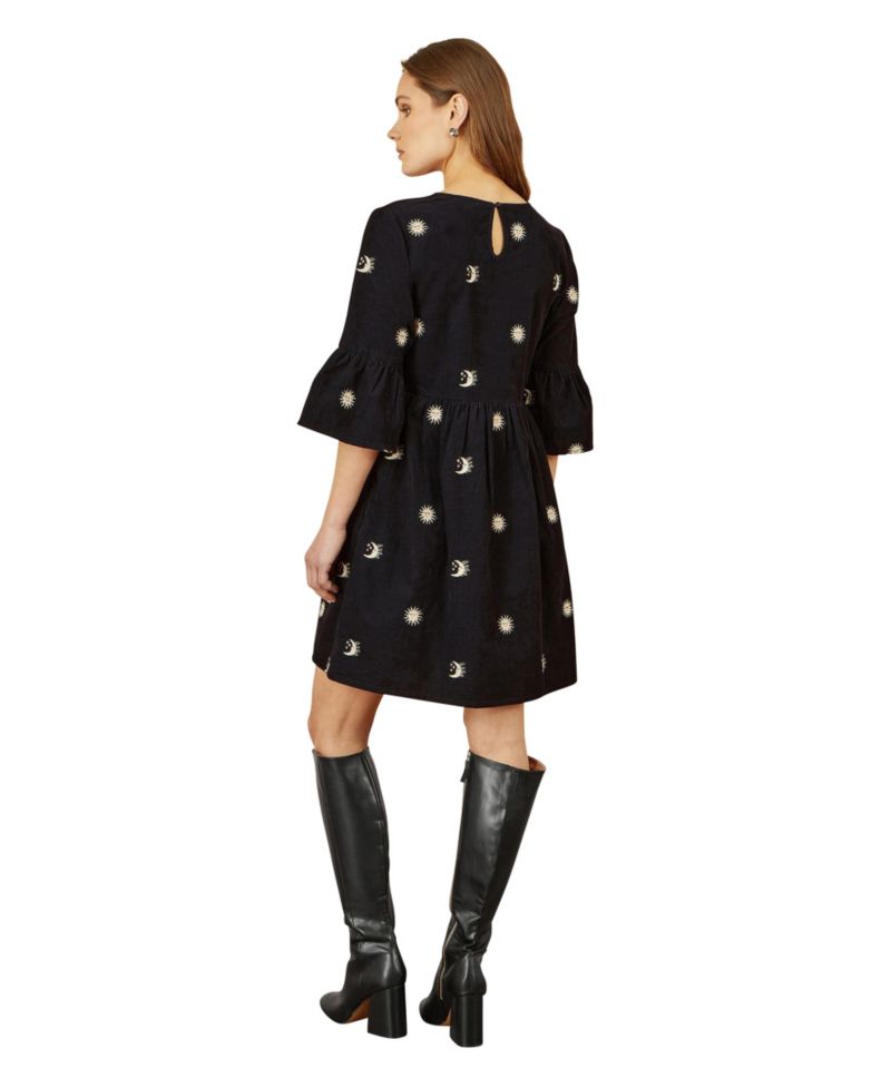 Women's Cosmic Embroidered Cord Mini Dress
