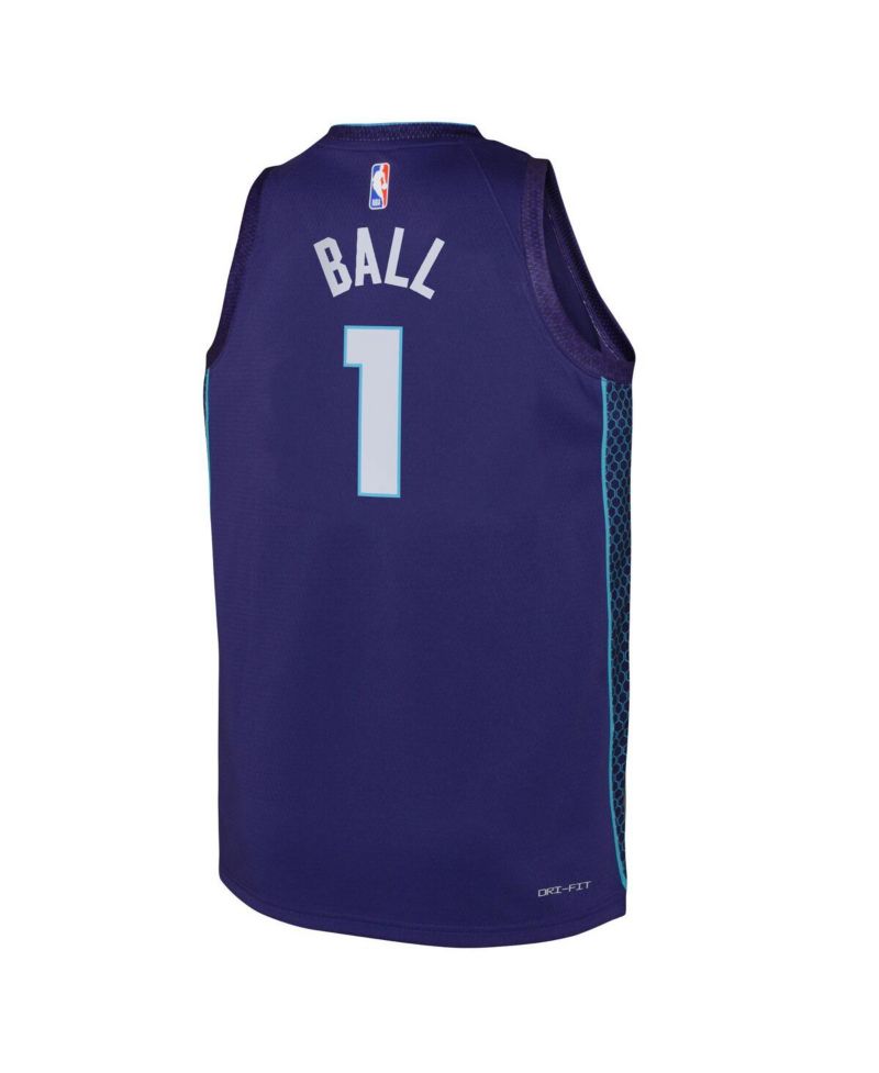 Big Boys LaMelo Ball Purple Charlotte Hornets 2022/23 Swingman Jersey - Statement Edition