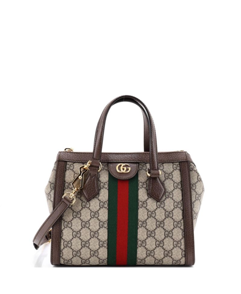 Small Ophidia Top Handle Tote GG Coated Canvas