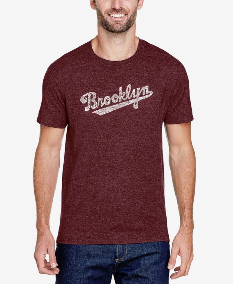 Men's Cotton/Poly Blend Word Art Brooklyn Neighborhoods T-shirt