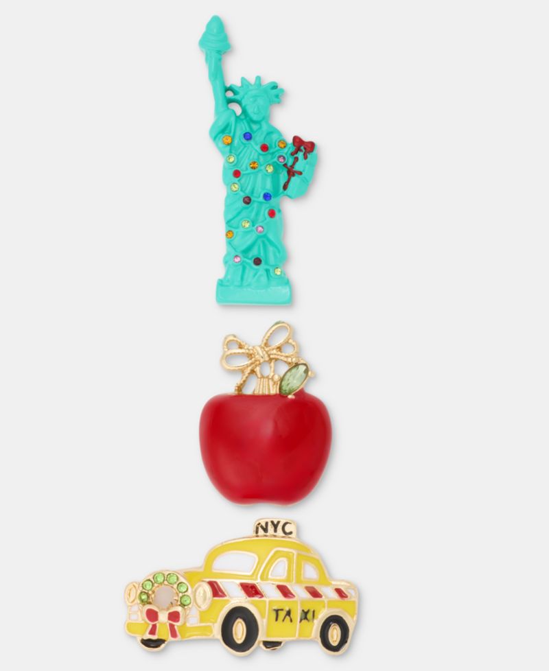 NYC Holiday Pins, Set of Three