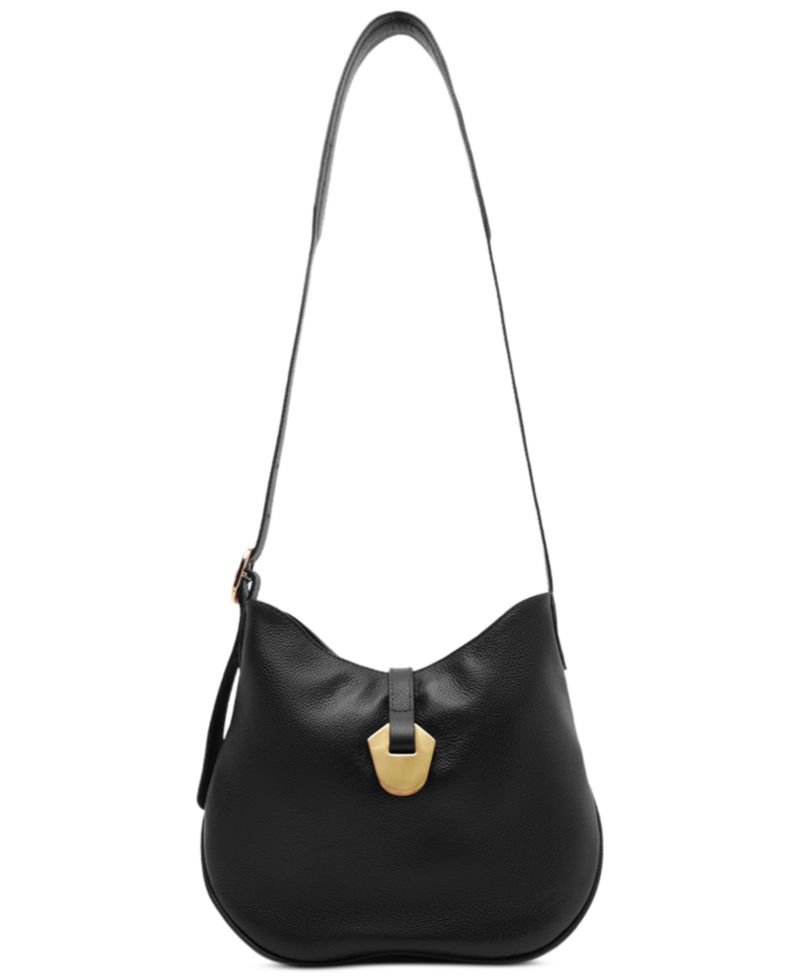 Sabrina Small Leather Snap Button Crossbody Handbag