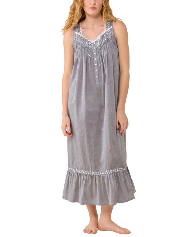 Women's The Eileen Ballet-Length Sweetheart-Neckline Button-Front Nightgown