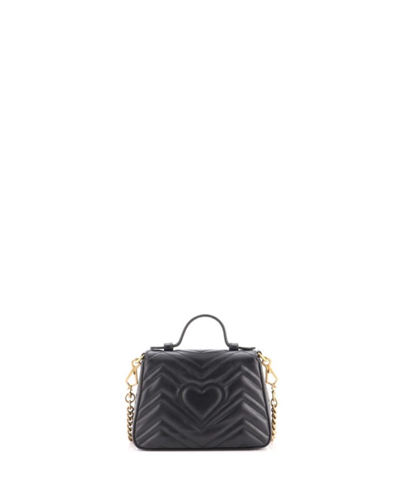 GG Marmont Mini Top Handle Flap Matelass&eacute; Leather Bag