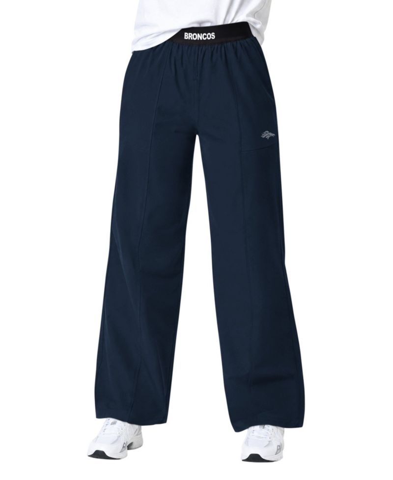 Women's Navy Denver Broncos Athleisure Wide-Leg Pants