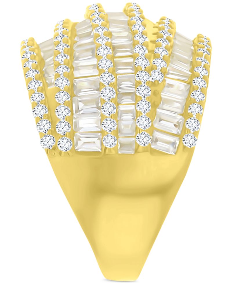 Mixed Cubic Zirconia Multi-Row Ring (4-3/4 ct. t.w.) in 14k Gold over Sterling Silver