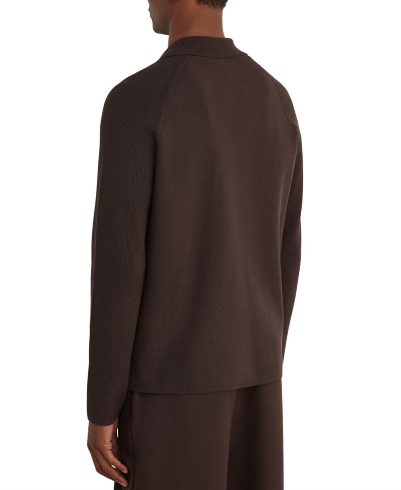 Men's Fitzwilliam Rib-Knit Button-Through Cardigan Sweater