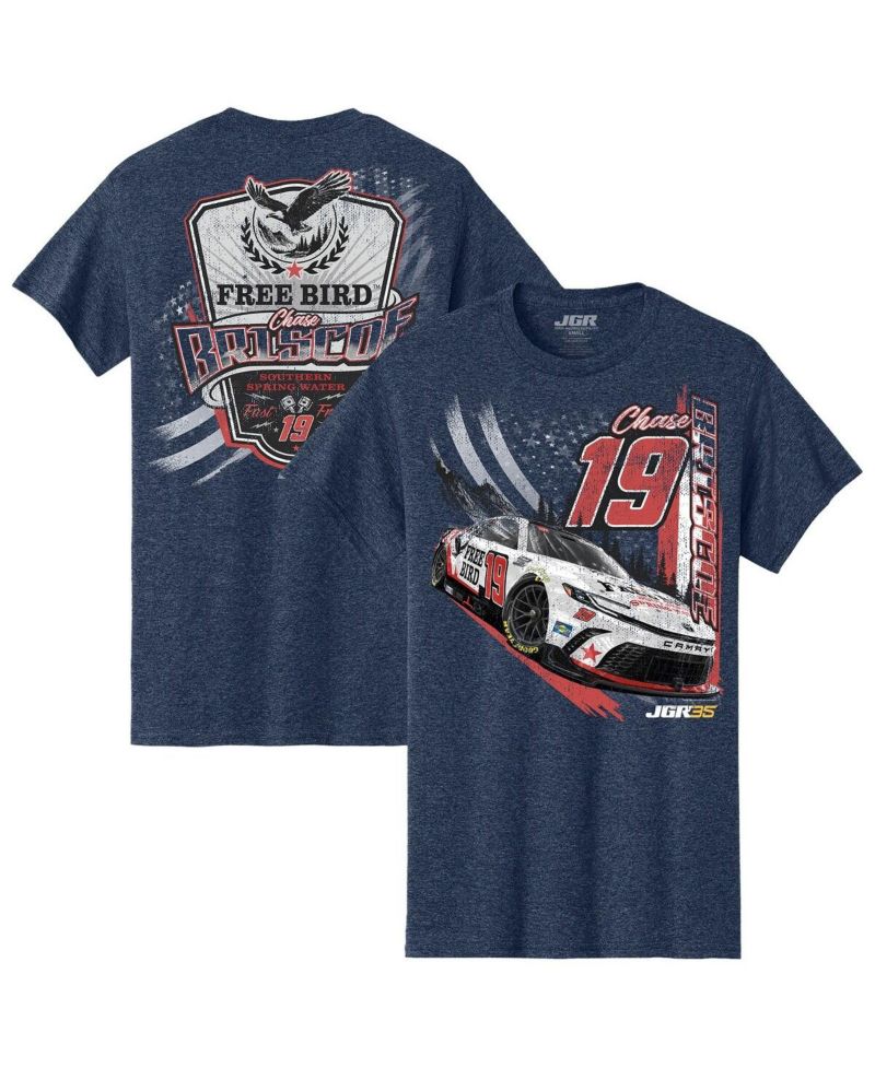 Men's Heather Navy Chase Briscoe 19 Free Bird Southern Spring Water Car T-Shirt