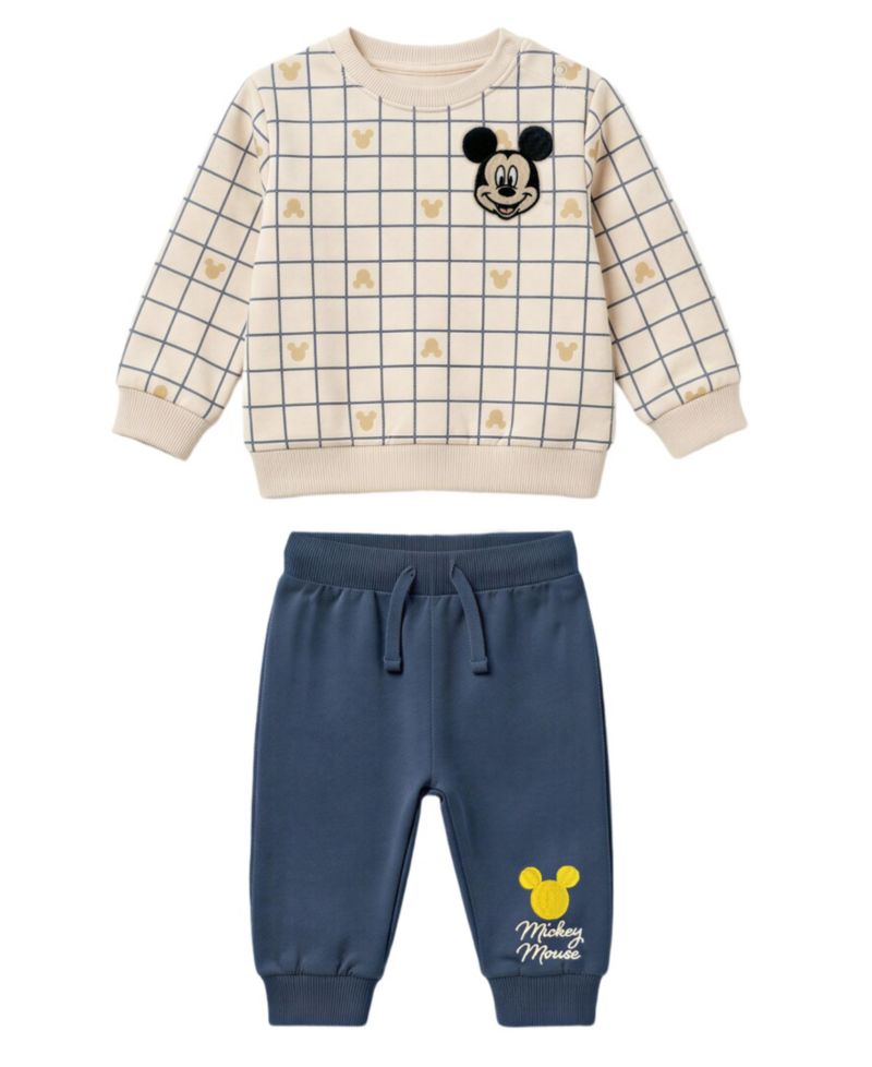 Baby Boys' Mickey Jogger Long-Sleeve Crewneck Sweatshirt and Jogger Pants, 2-Piece Set