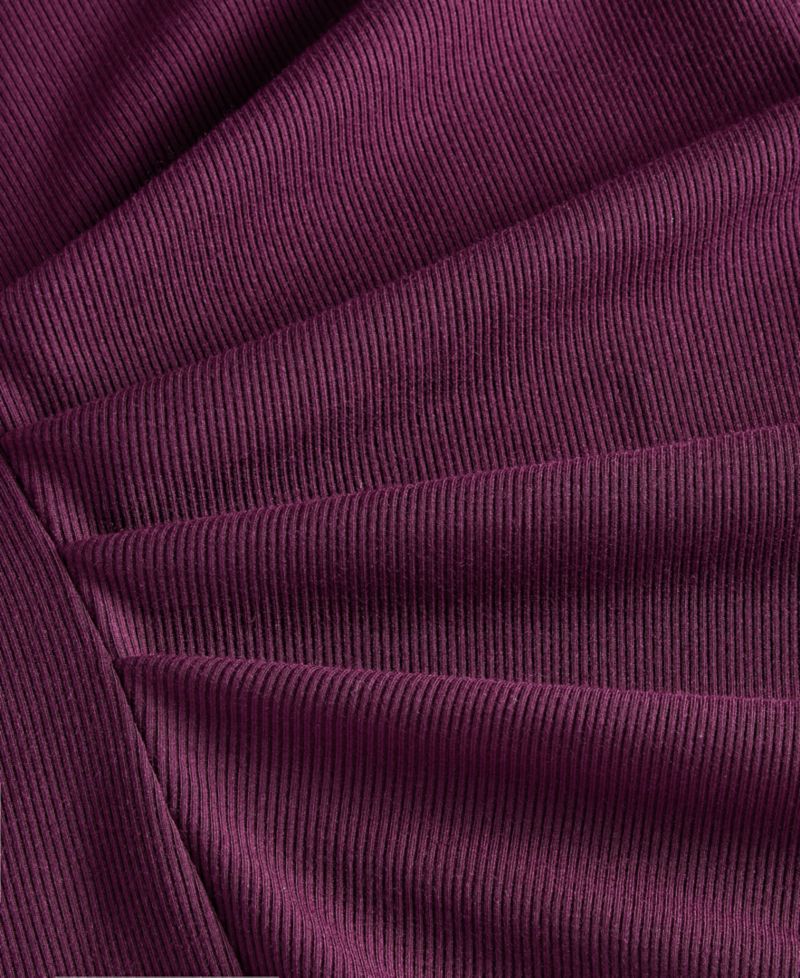 Petite Rib-Knit Asymmetric Top