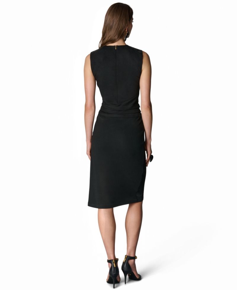 Women's Mixed-Media Wrap Bodycon Dress