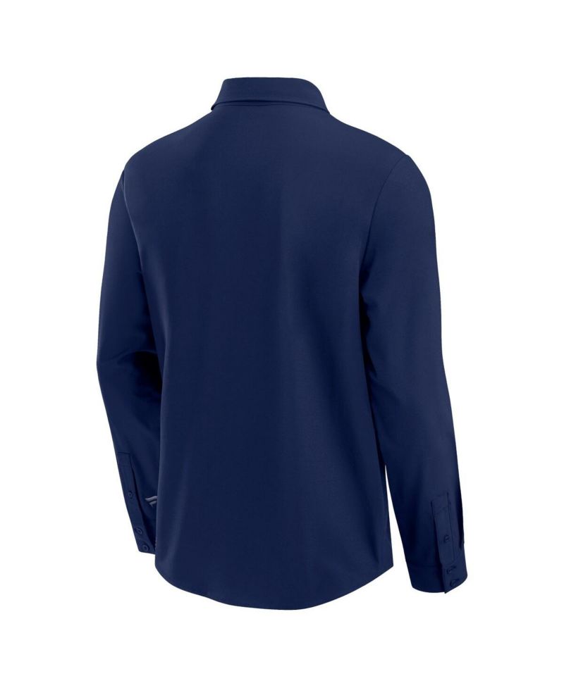 Men's Navy Cleveland Guardians Front Office Long Sleeve Button-Up Shirt