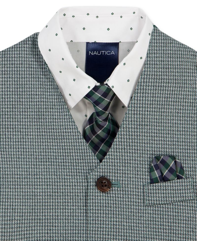 Baby Boys' Long-Sleeve Shirt, Vest, Pants and Tie, 4-Piece Set