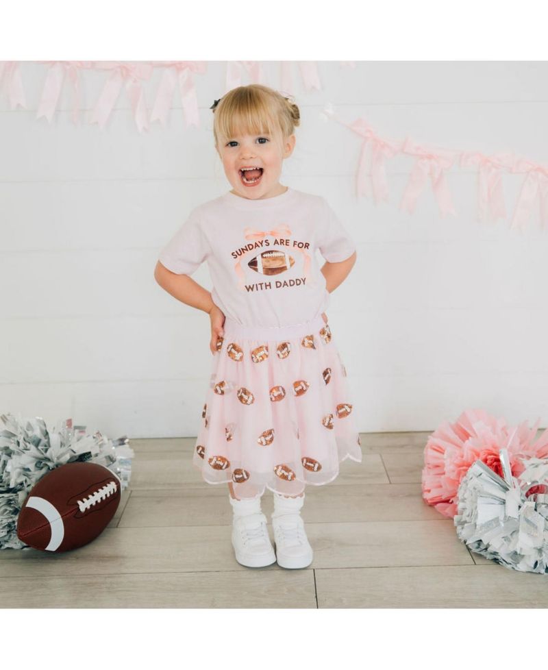 Baby Girls Sundays Are For Football Short Sleeve T-Shirt