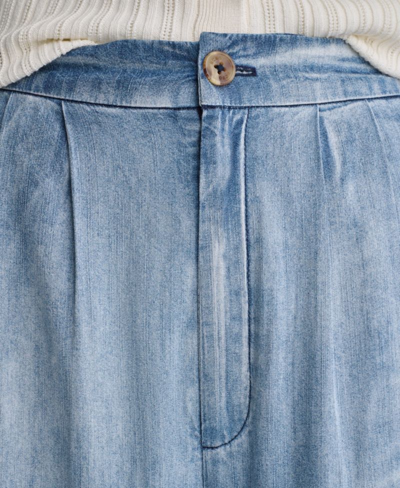 Women's High-Rise Wide-Leg Denim Pants