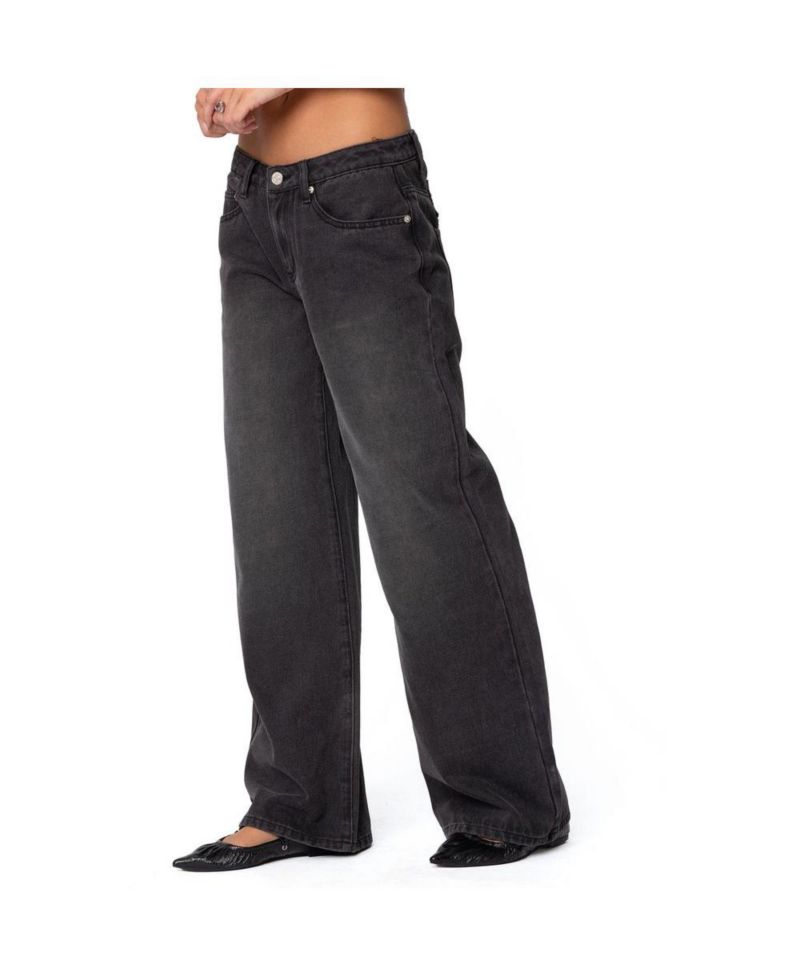 Women's 1980 Leopard Patch Low Rise Baggy Jeans