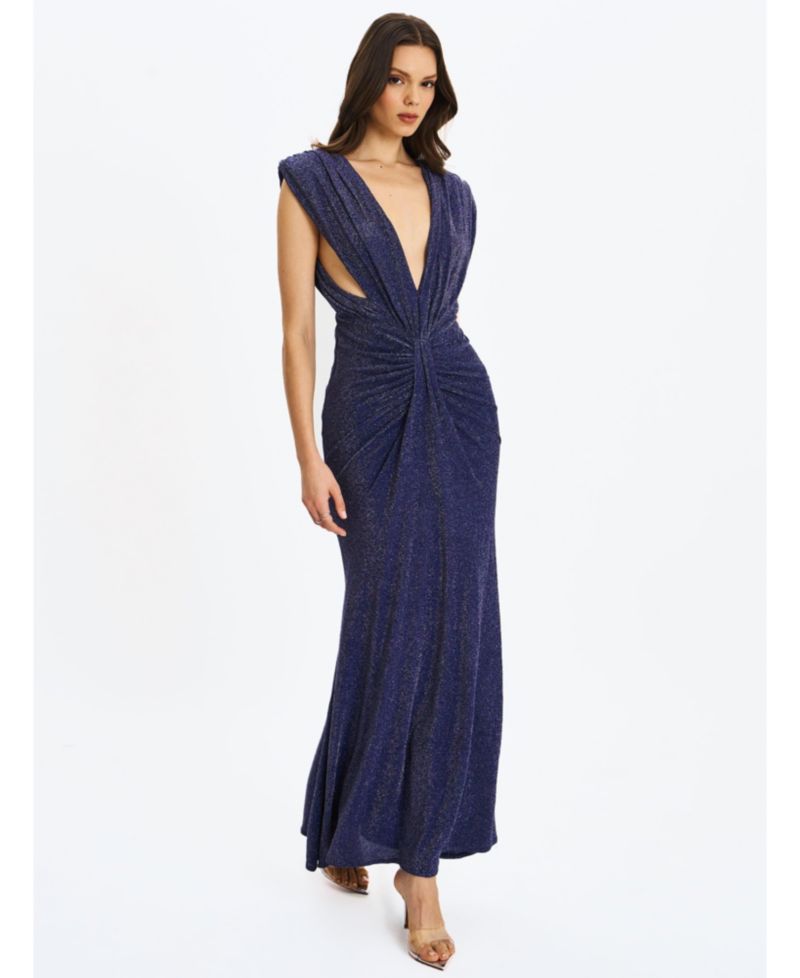 Women's Terri Sparkle Plunging Backless Maxi Dress