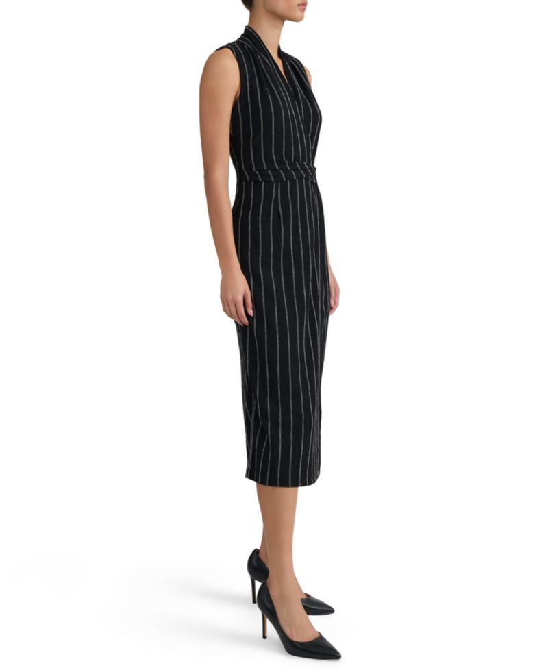 Women's Wrap-Front Sleeveless Midi Dress
